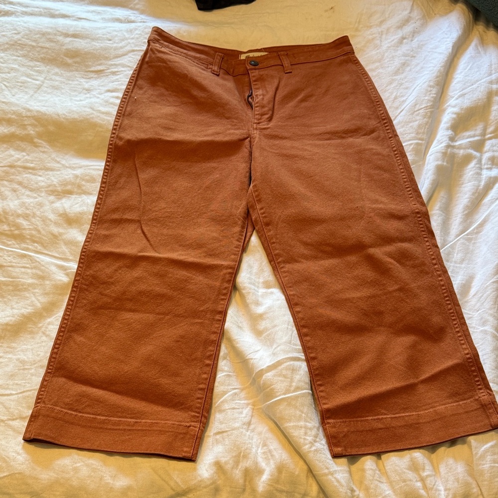 Madewell Rust Wide-Leg Pants